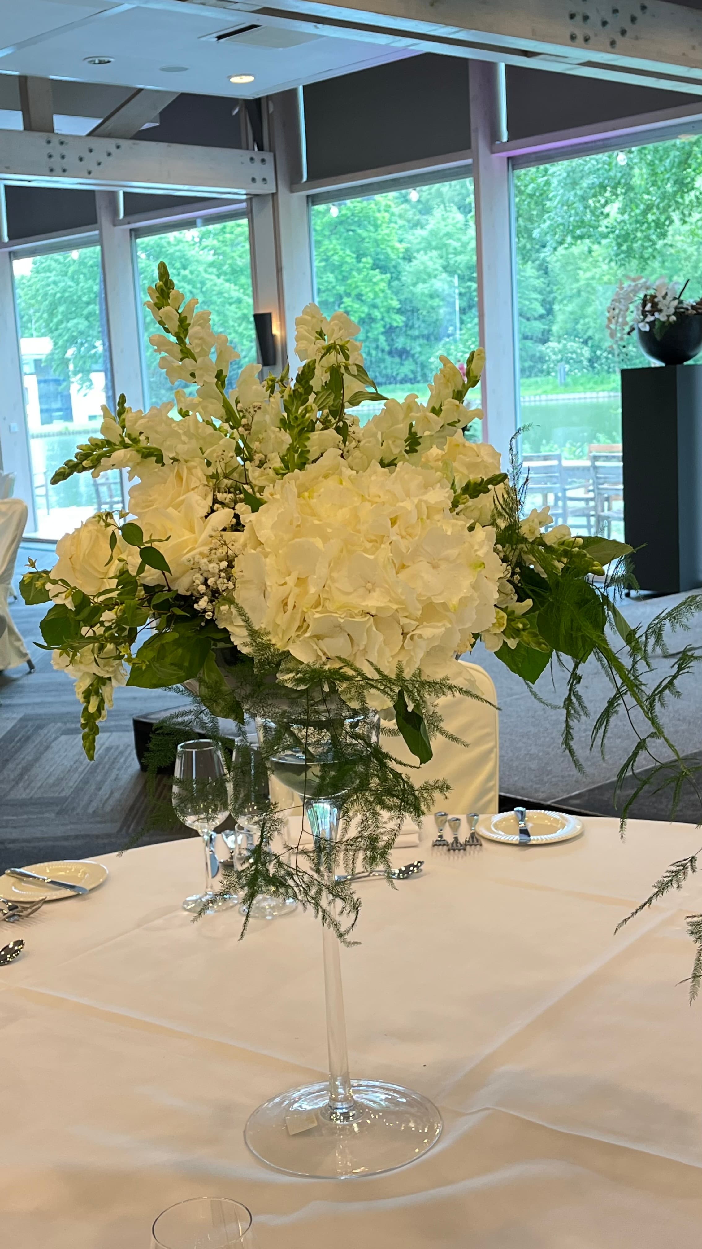 Glas met bloemen